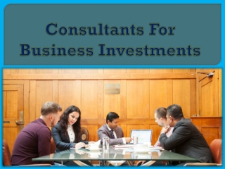 Consultants For Business Investments