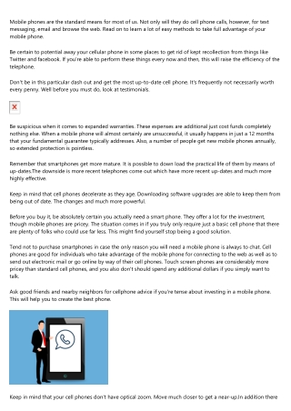 Mobile Phones Are Always Altering, Continue to be Current With These Some Tips