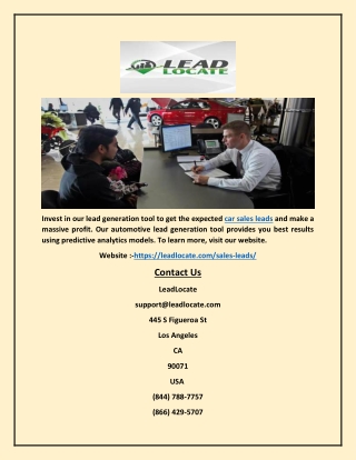 Car Sales Leads - Leadlocate.com