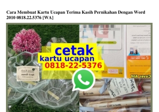 Cara Membuat Kartu Ucapan Terima Kasih Pernikahan Dengan Word 2010 Ô818–22–5376[wa]