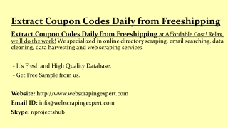 Extract Coupon Codes Daily from Freeshipping