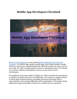 Mobile App Developers Cleveland