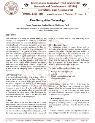 Face Recognition Technology