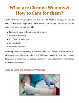 What are Chronic Wounds & How to Care for them?