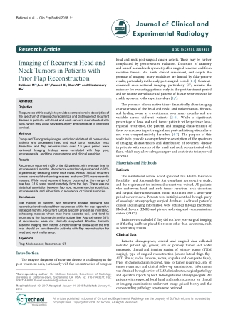 Imaging of Recurrent Head and Neck Tumors in Patients with Prior Flap Reconstruction