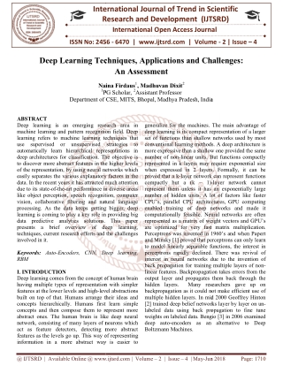 Deep Learning Techniques, Applications and Challenges An Assessment