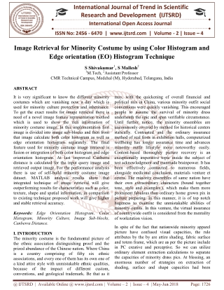 Image Retrieval for Minority Costume by using Color Histogram and Edge orientation EO Histogram Technique