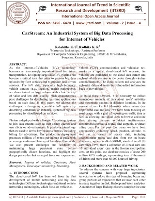 CarStream An Industrial System of Big Data Processing for Internet of Vehicles