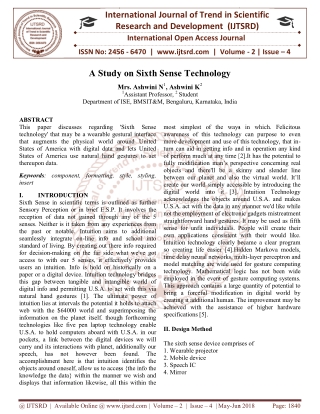 A Study on Sixth Sense Technology