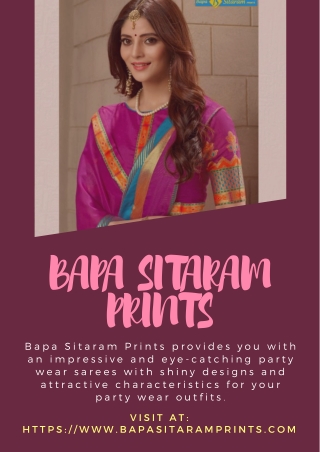 Party wear saree in Surat | Bapa Sitaram Prints