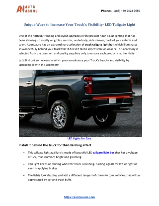 Unique Ways to Increase Your Truck's Visibility- LED Tailgate Light