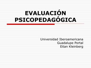 EVALUACIÓN PSICOPEDAGÓGICA