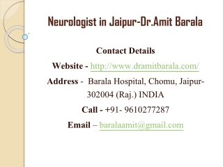 Neurologist in Jaipur-Dr.Amit Barala