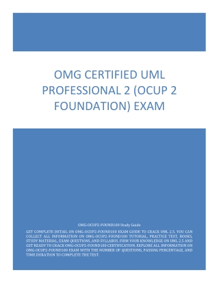 How to Study for OMG OCUP2-FOUND100 Certification Exam?
