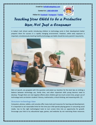 Teaching Your Child to be a Productive User, Not Just a Consumer