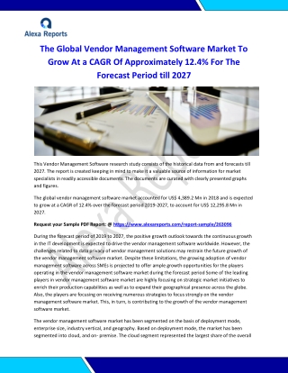 Vendor Management Software Market to 2027