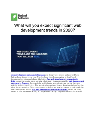 What will you expect significant web development trends in 2020?