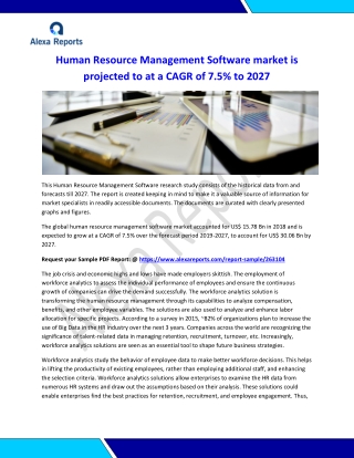 Human Resource Management Software Market to 2027
