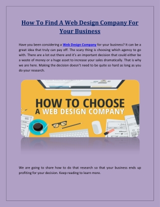 How To Find A Web Design Company For Your Business