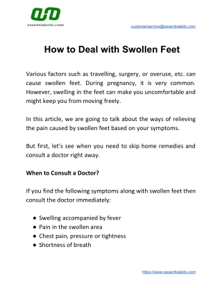 How to Deal with Swollen Feet