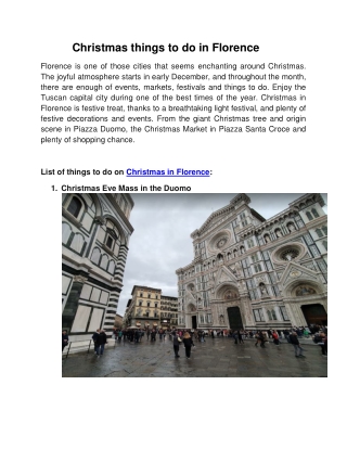 Christmas things to do in Florence