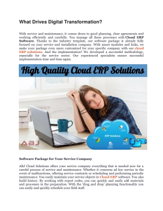 Cloud ERP Solutions