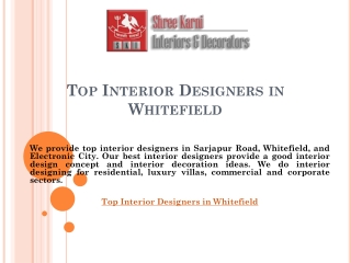 Top Interior Designers in Whitefield