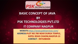 Basic concept of java -PSK Technologies PVT.LTD
