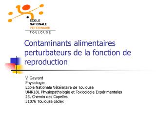 Contaminants alimentaires perturbateurs de la fonction de reproduction