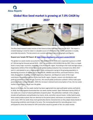 Rice Seed Market to 2027