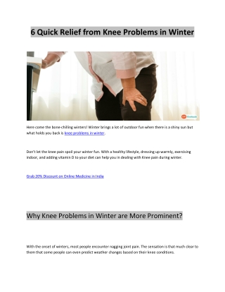 6 Quick Relief from Knee Problems in Winter