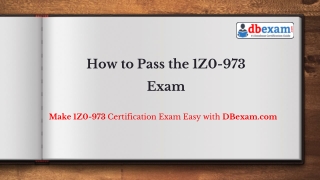 [PDF] How to Pass the 1Z0-973 Exam