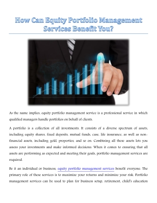 How Can Equity Portfolio Management Services Benefit You?