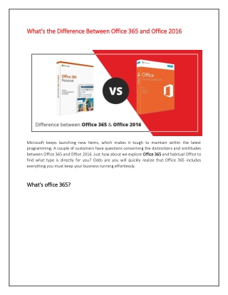 What's the Difference Between Office 365 and Office 2016