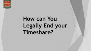 How can you Legally End your Timeshare?