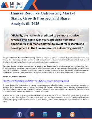 Human Resource Outsourcing Market Status, Growth Prospect and Share Analysis till 2025