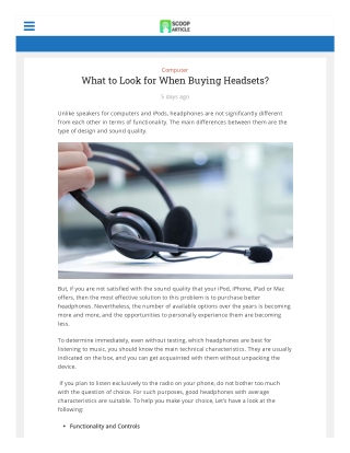 What to Look for When Buying Headsets?
