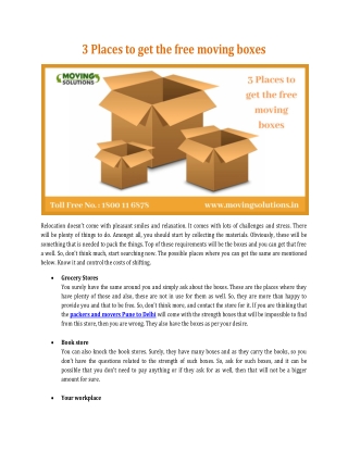 3 Places to get the free moving boxes