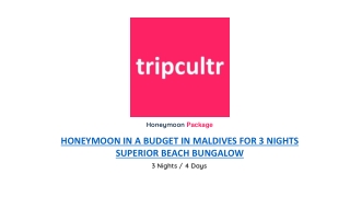 HONEYMOON IN A BUDGET IN MALDIVES FOR 3 NIGHTS - SUPERIOR BEACH BUNGALOW