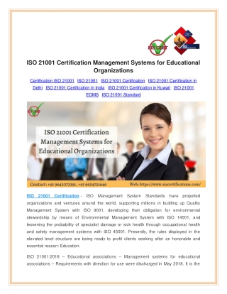 ISO 21001 Certification Management Systems for Educational Organizations