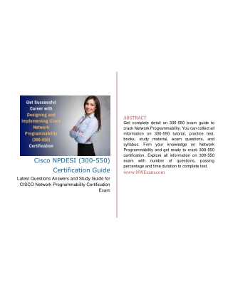 Latest Questions Answers and Study Guide for CISCO Network Programmability Certification Exam