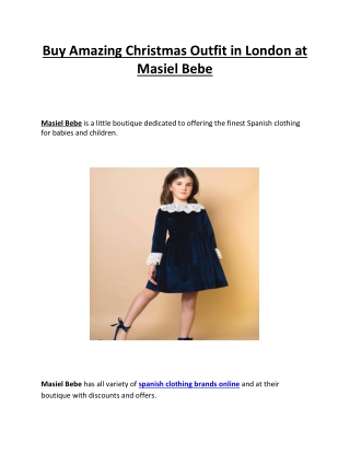 Buy Amazing Christmas Outfit in London at Masiel Bebe