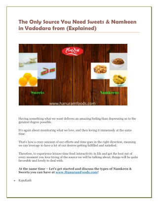 The Only Source You Need Sweets & Namkeen in Vadodara from