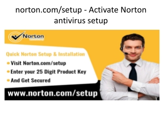 norton.com/setup - Activate Norton antivirus setup