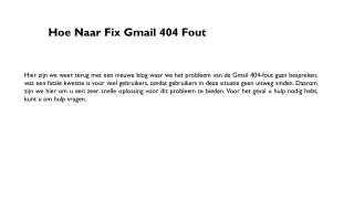 Hoe Naar Fix Gmail 404 Fout