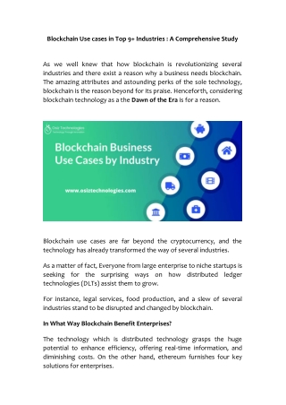 Blockchain Use Cases in Industries | Blockchain In Industries