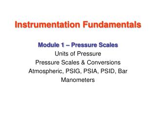 Instrumentation Fundamentals