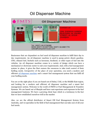 Oil Dispenser Machines