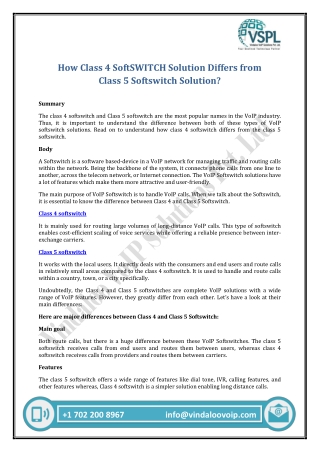 How Class 4 SoftSWITCH Solution Differs from Class 5 Softswitch Solution?