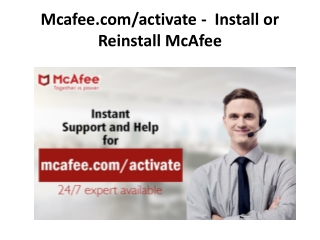 Mcafee.com/activate -  Install or Reinstall McAfee